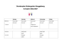 Stundenplan Kindergarten Rüeggisberg